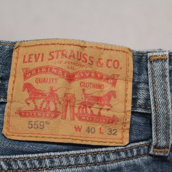 Levi's 559 Men Blue Jeans Casual Denim Size 40X32 - Picture 7 of 8
